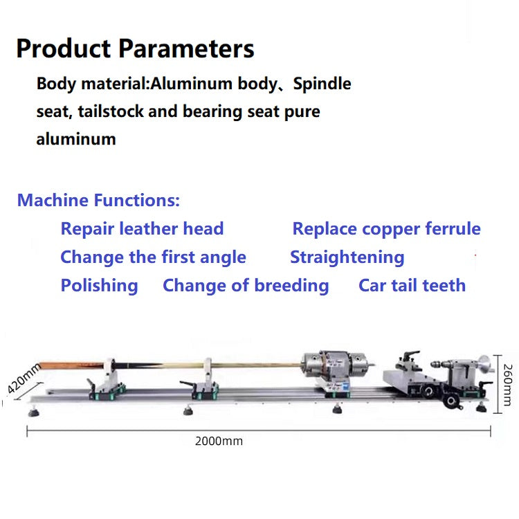 Double-head double-track cue lathe, billiard cue repair machine, billiard rod machine tool, billiard cue repair lathe, billiard supplies